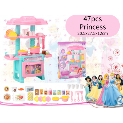 {M'SIA STOCK} Mini Kids Kitchen Play Set Tableware Frozen/Hello Kitty/Princess Pretend Toys 过家家厨房儿做饭 Mainan Masak Masak