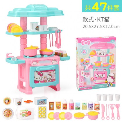 {M'SIA STOCK} Mini Kids Kitchen Play Set Tableware Frozen/Hello Kitty/Princess Pretend Toys 过家家厨房儿做饭 Mainan Masak Masak
