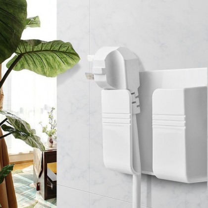 {READY STOCK} Wall Mounted Mobile Phone Charging Holder Remote Control Air Conditioner Storage Box Case Rack 粘贴式无痕手机充电支架