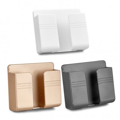 {READY STOCK} Wall Mounted Mobile Phone Charging Holder Remote Control Air Conditioner Storage Box Case Rack 粘贴式无痕手机充电支架