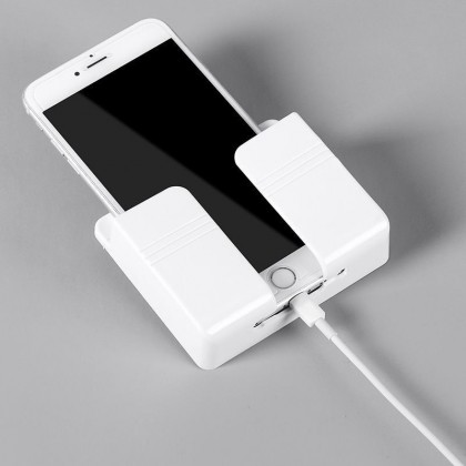 {READY STOCK} Wall Mounted Mobile Phone Charging Holder Remote Control Air Conditioner Storage Box Case Rack 粘贴式无痕手机充电支架