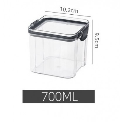 700ml Food Storage Transparent Plastic Airtight Multigrain Storage Container High Quality 方形透明密封收纳罐 Jar Simpanan