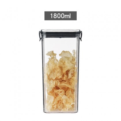 1800ml Food Storage Transparent Plastic Airtight Multigrain Storage Container High Quality 方形透明密封收纳罐 Jar Simpanan