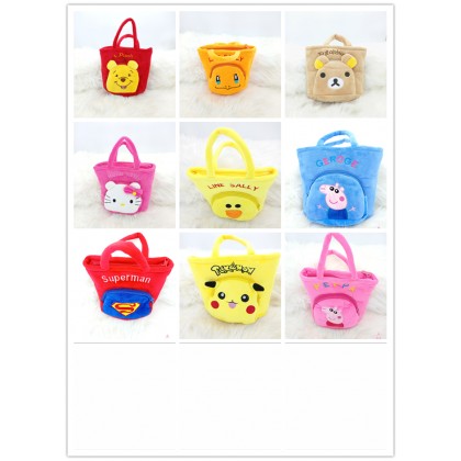 Winnie The Pooh/Peppa Pig/Rilakkuma/Line/Hello Kitty Handbag SoftToys/PlushToys/KidsToys 8inch 24cm 卡通维尼/小猪佩奇/轻松熊手提包包娃娃玩具公仔 8寸