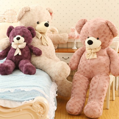 {M'SIA STOCK} Polka Dot Tie Teddy Bear SOFTTOYS/PLUSHTOYS/KIDSTOYS/DOLL 80CM 波点领结泰迪熊娃娃玩具公仔80厘米 Anak Patung