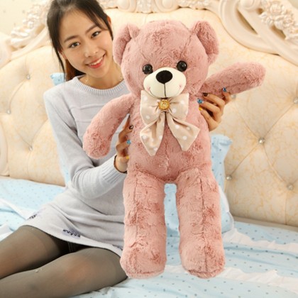 {M'SIA STOCK} Polka Dot Tie Teddy Bear SOFTTOYS/PLUSHTOYS/KIDSTOYS/DOLL 80CM 波点领结泰迪熊娃娃玩具公仔80厘米 Anak Patung