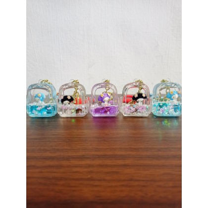 Bagpack Melody Liquid Key Chain    美乐蒂书包流沙钥匙圈