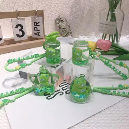 Jenga Aliens Liquid Key Chain   单眼怪叠叠乐流沙钥匙圈