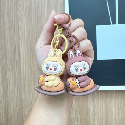 Rocking Horse Labubu Key Chain   摇摇马拉布布钥匙圈