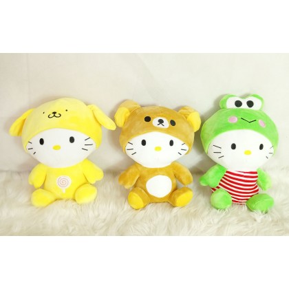 {M'SIA STOCK} Dress Hello Kitty SoftToys/PlushToys/KidsToys 25-35cm 坐姿变装凯蒂猫娃娃玩具公仔25厘米-35厘米  Anak Patung