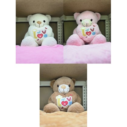 Heart Teddy Pillow With Blanket 爱心泰迪熊枕头被 Heart Teddy Pillow With Blanket 爱心泰迪熊枕头被