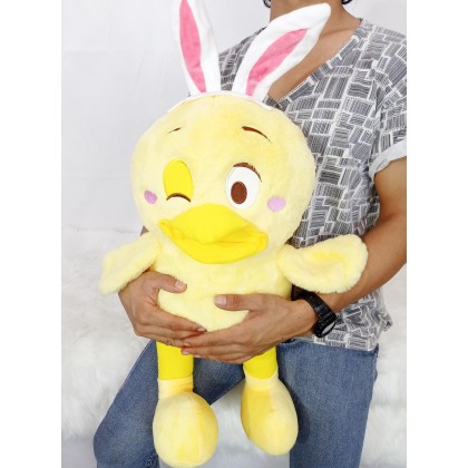 Little Yellow Chicken SoftToys/PlushToys/KidsToys 60cm 兔耳小鸡娃娃玩具公仔60厘米 Patung Beruang