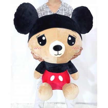 {M'SIA STOCK} DISNEY MICKEY MINNIE BEAR SOFT TOYS/PLUSH TOYS/KIDS TOYS 70CM 带帽米奇米妮熊娃娃玩具公仔 70厘米 Anak Patung