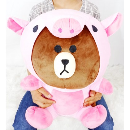 {M'SIA STOCK} Animal Line SoftToys/PlushToys/KidsToys 50cm 动物Line Family娃娃玩具公仔50厘米 Patung Beruang