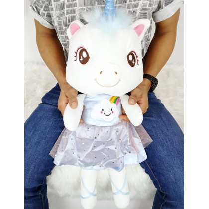 {M'SIA STOCK} Unicorn SoftToys/PlushToys/KidsToys 50cm 穿裙独角马娃娃玩具公仔50厘米 Patung Beruang