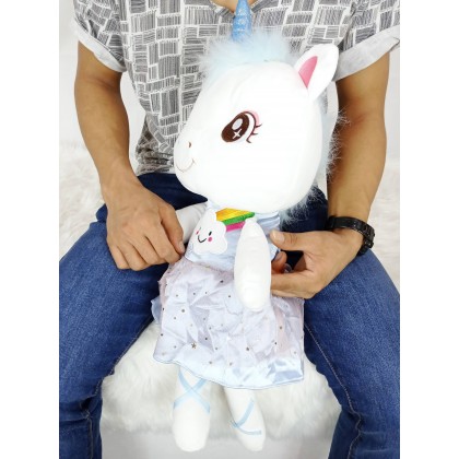 {M'SIA STOCK} Unicorn SoftToys/PlushToys/KidsToys 50cm 穿裙独角马娃娃玩具公仔50厘米 Patung Beruang