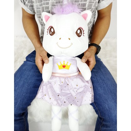 {M'SIA STOCK} Unicorn SoftToys/PlushToys/KidsToys 50cm 穿裙独角马娃娃玩具公仔50厘米 Patung Beruang