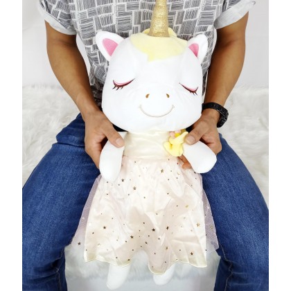 {M'SIA STOCK} Unicorn SoftToys/PlushToys/KidsToys 50cm 穿裙独角马娃娃玩具公仔50厘米 Patung Beruang