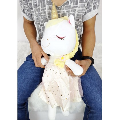 {M'SIA STOCK} Unicorn SoftToys/PlushToys/KidsToys 50cm 穿裙独角马娃娃玩具公仔50厘米 Patung Beruang